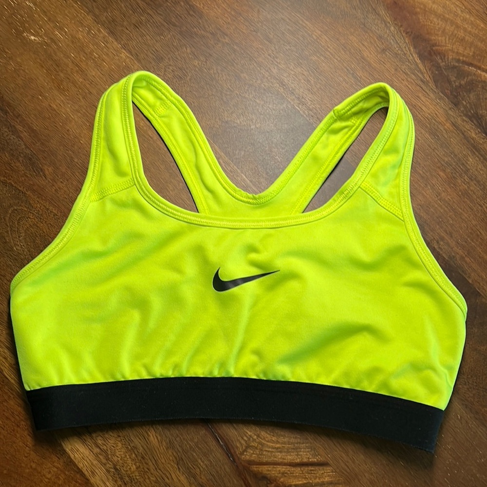 Nike sports bra, neon yellow, sz small